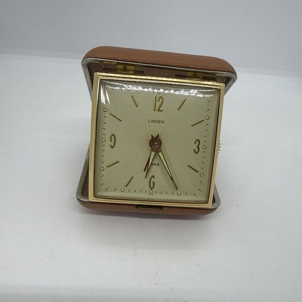 1940s Elgin Travel Alarm Clock, Works • German Made